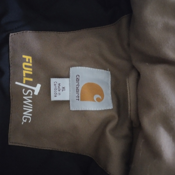 Carhartt Jacket Mens XL Brown Full Swing Cryder Insulated Work 102207 908 - Picture 8 of 14